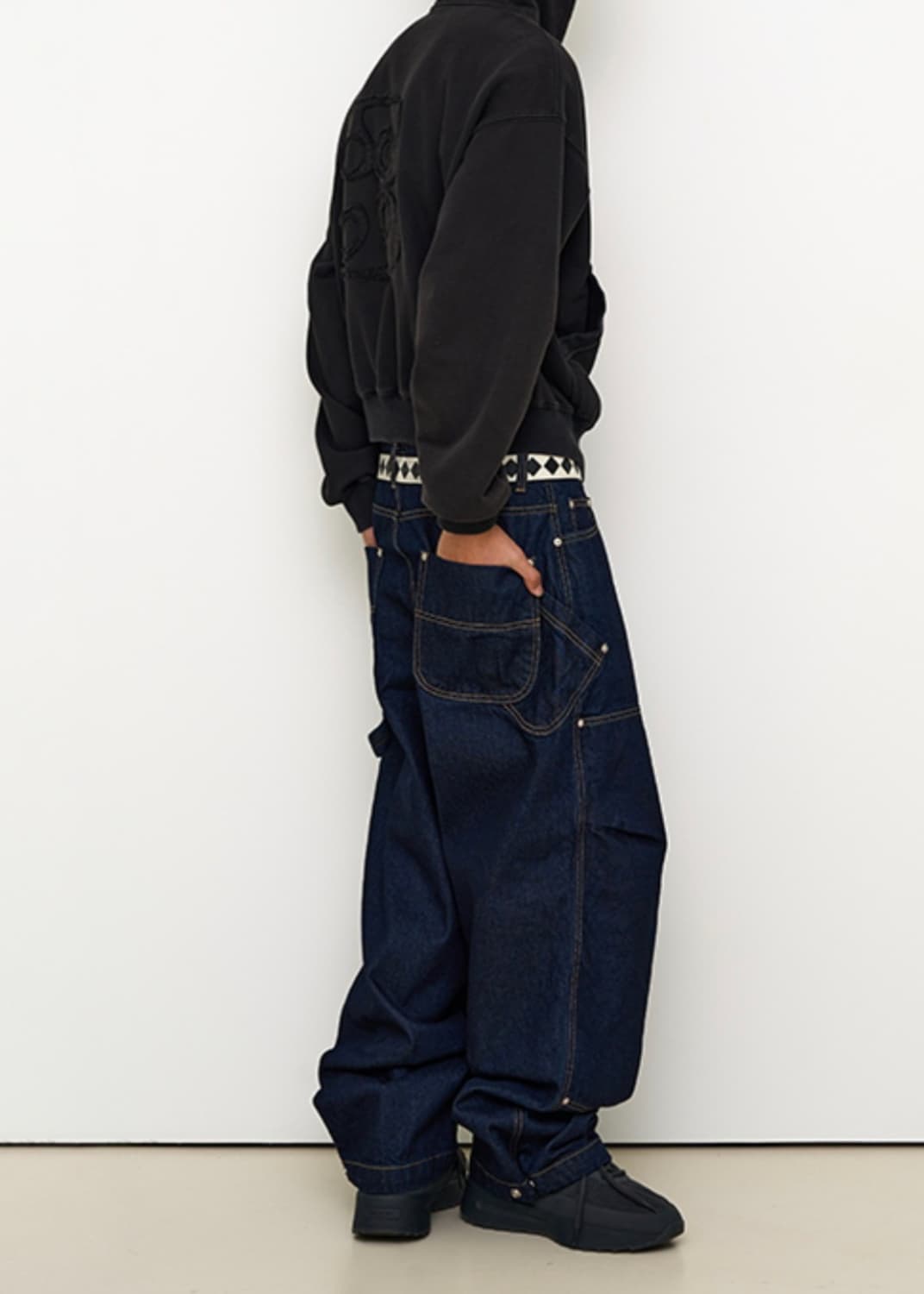 [1] 9999아카이브 더블니 데님팬츠 상품이미지2