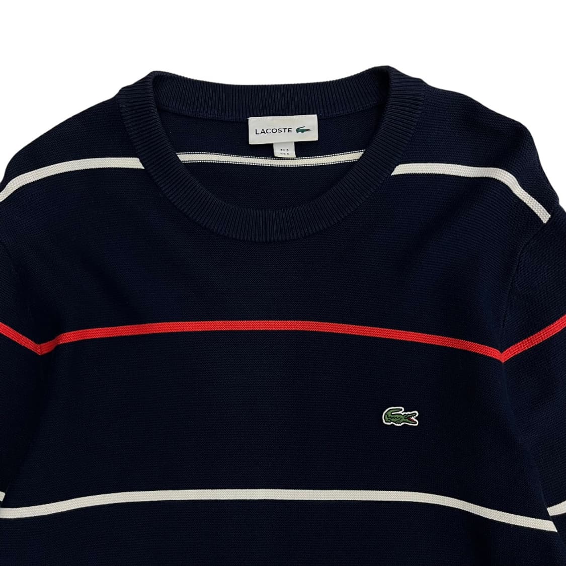 라코스테 레드배색 네이비 니트 S 상품이미지4
