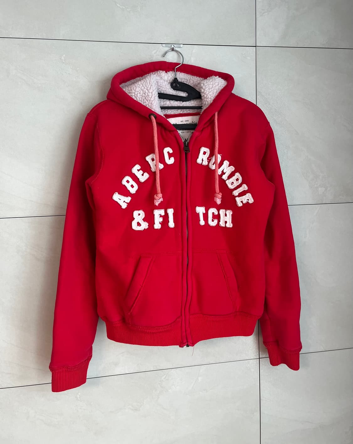 아베크롬비 양털 퍼 후드집업 레드 (M) 상품이미지2
