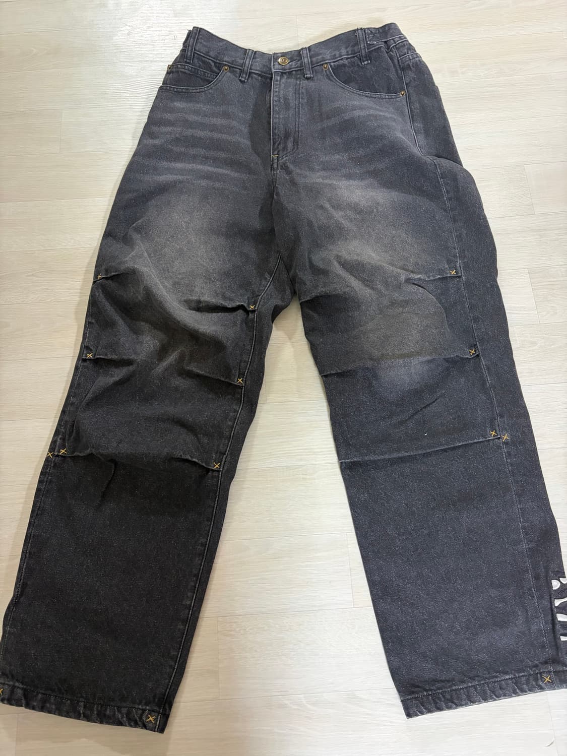 XTONZ 빈티지 워싱 와이드 데님 청바지 상품이미지1