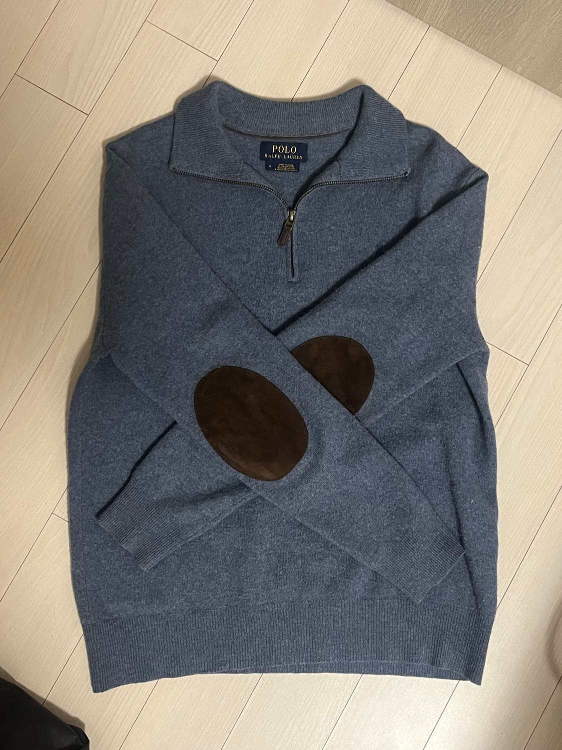 폴로 신형탭 엘보 패치 반집업 니트 상품이미지1
