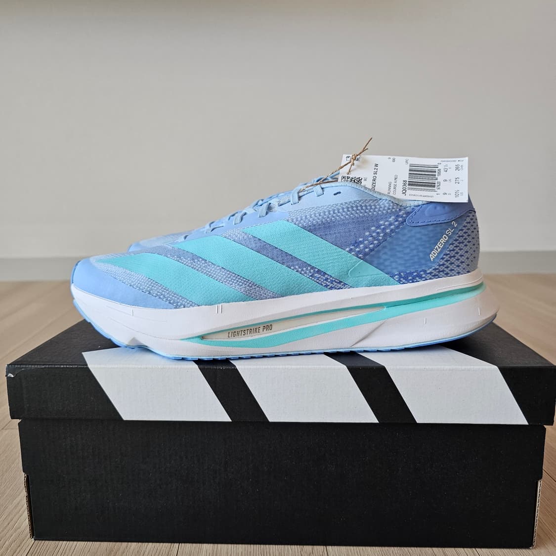 275 새제품) 아디제로 SL2 아쿠아 블루 런닝화 남자 270~275 상품이미지1