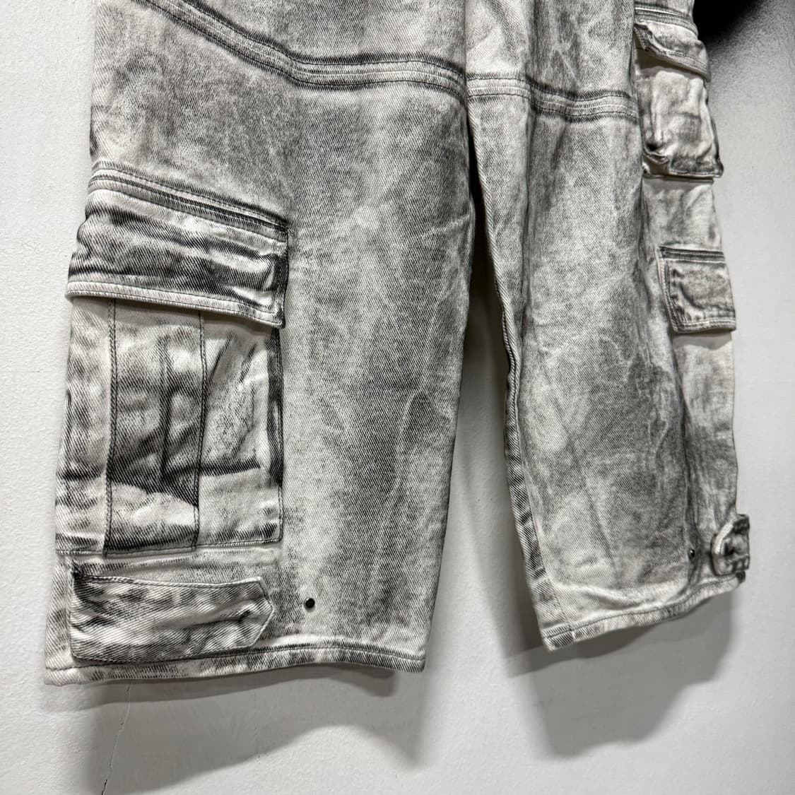 낫포너드 그런지 워싱 벌룬핏 와이드 카고 데님 팬츠 상품이미지7