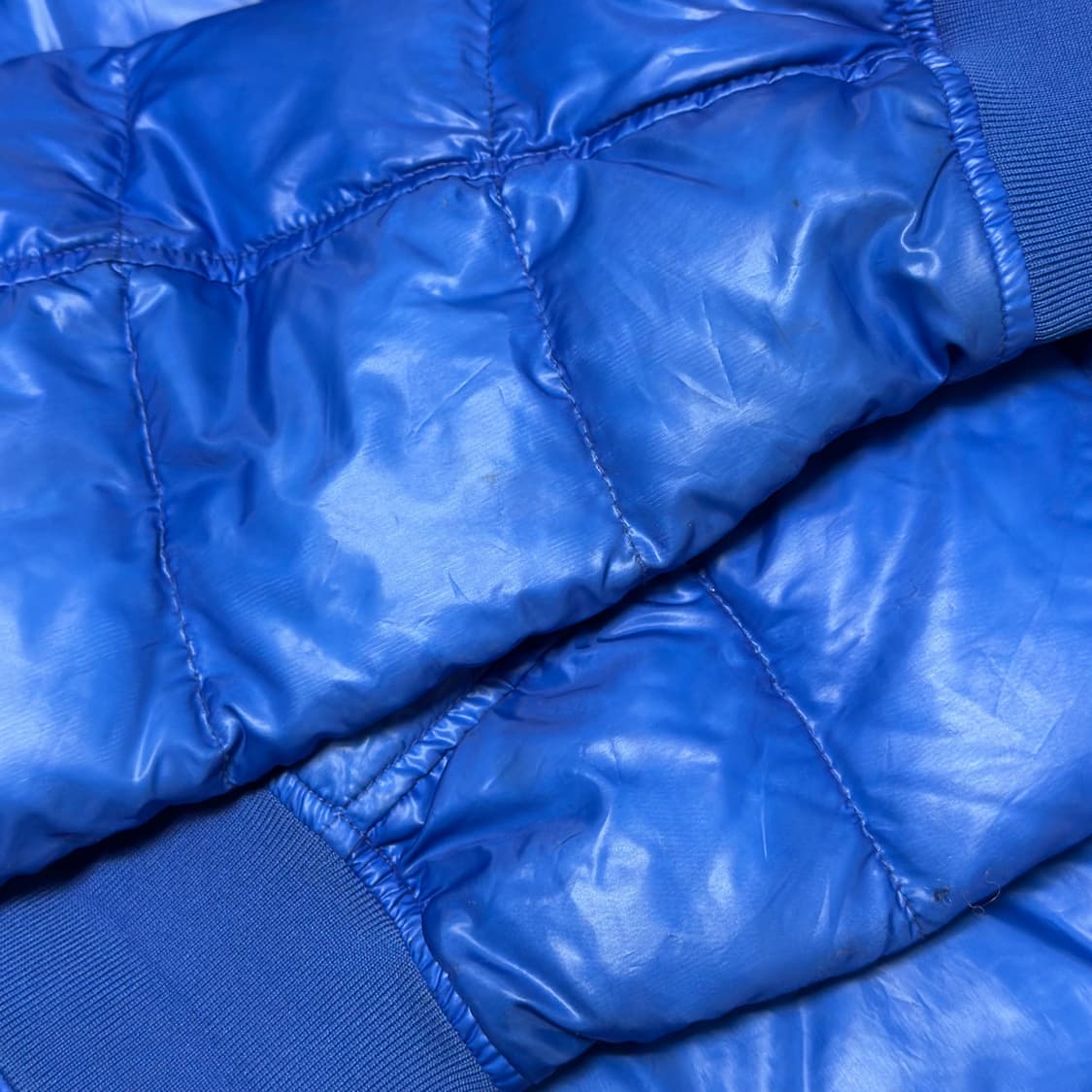 XL 스톤아일랜드 와펜 패치 블루 구스다운 패딩 상품이미지7