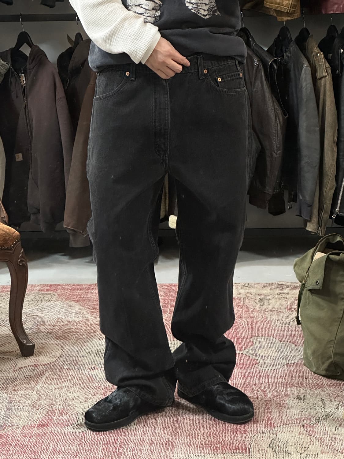 90's USA Made 리바이스 517 블랙 부츠컷 플레어진 상품이미지10