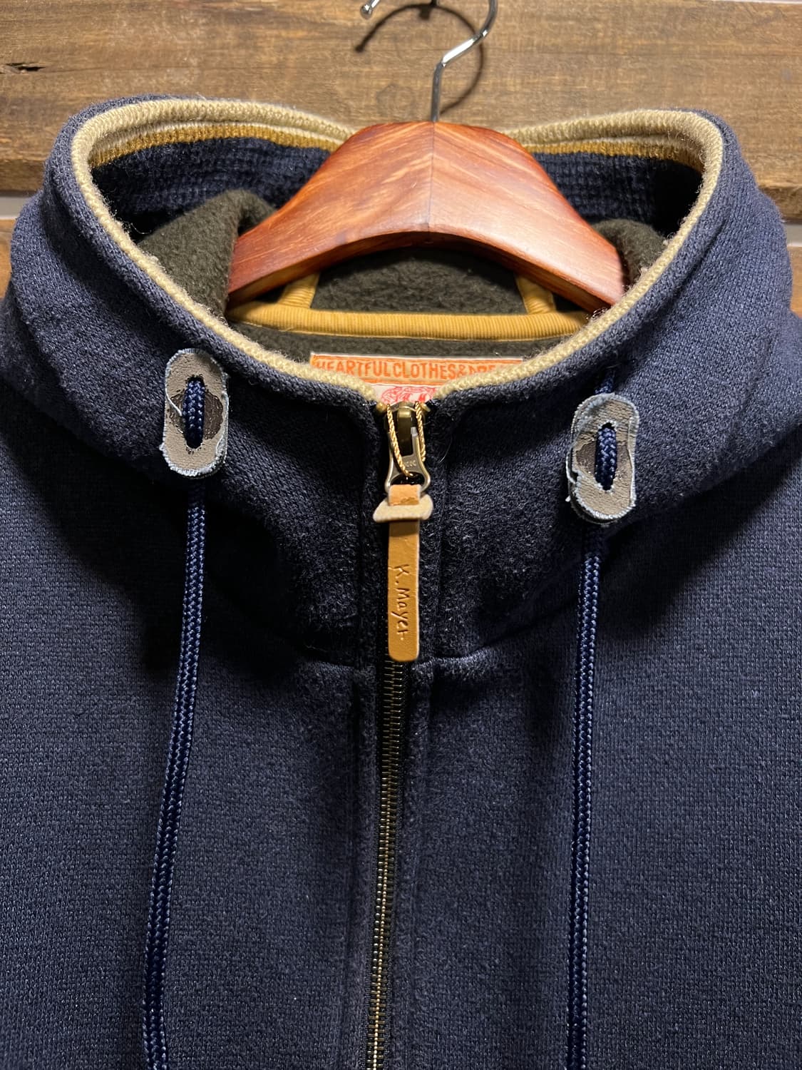 [M]Heartful Clothes&Dream 네이비 파일 후드 플리스 상품이미지3