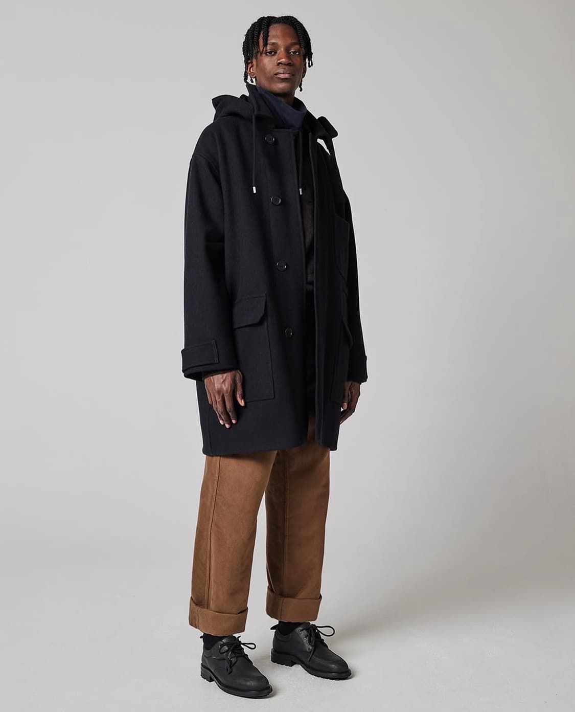 MHL. by Margaret Howell 울 멜튼 후드 코트 상품이미지1