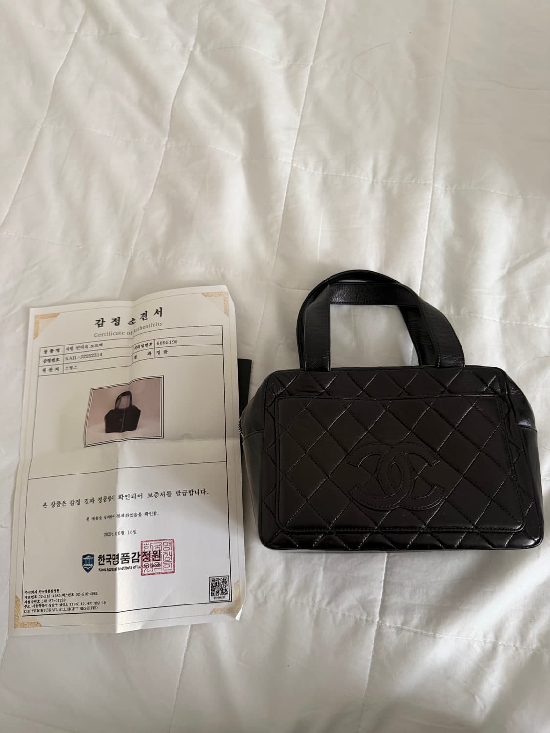 빈티지 샤넬 퀼팅 미니 토트백 블랙 상품이미지7