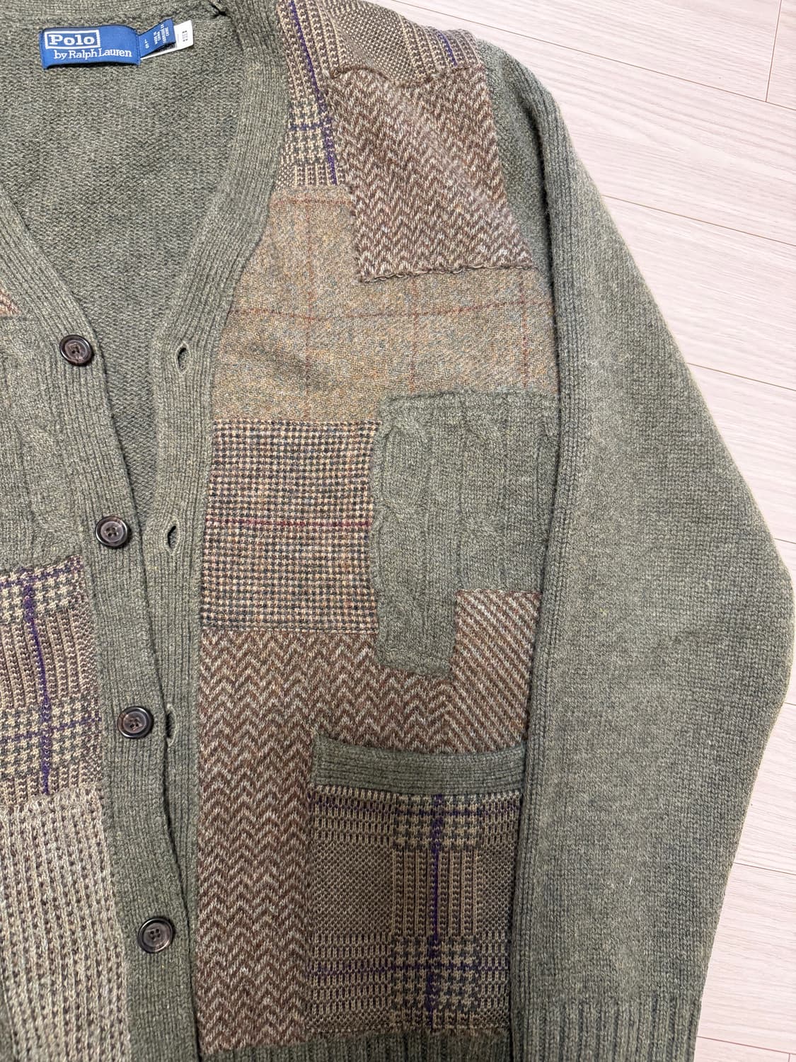폴로 랄프로렌 트위드 패치워크 가디건 L 상품이미지8