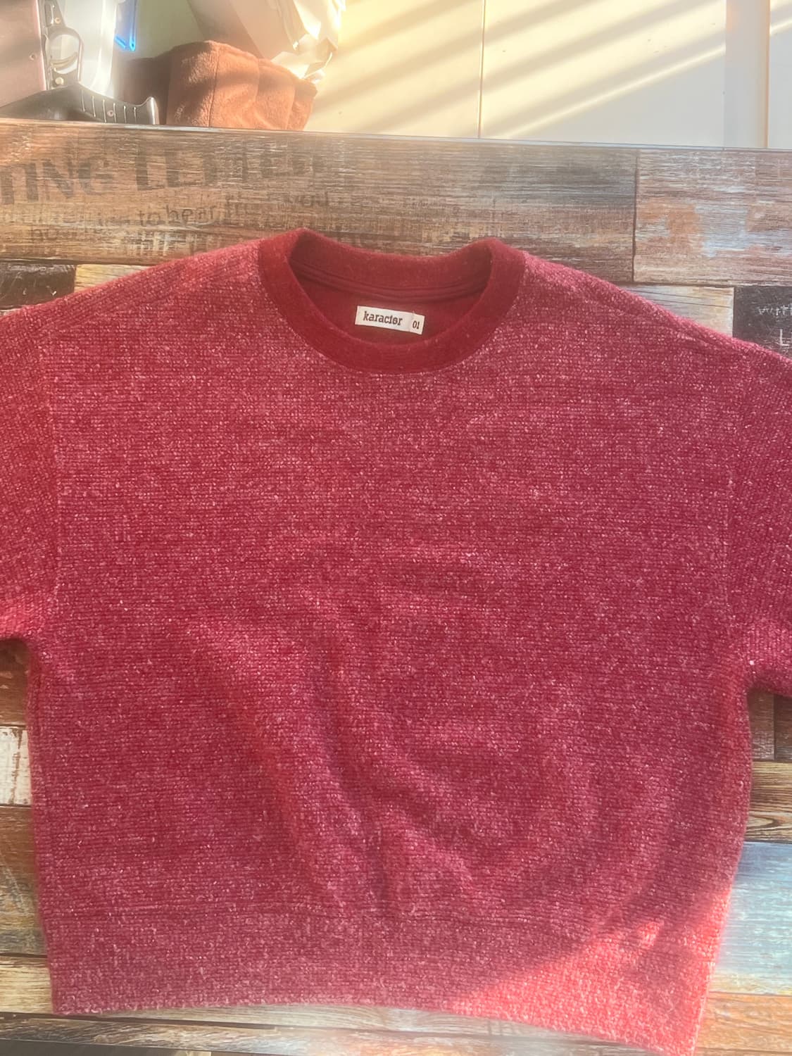 카락터 Intarsia wool blended knit / Red 상품이미지3