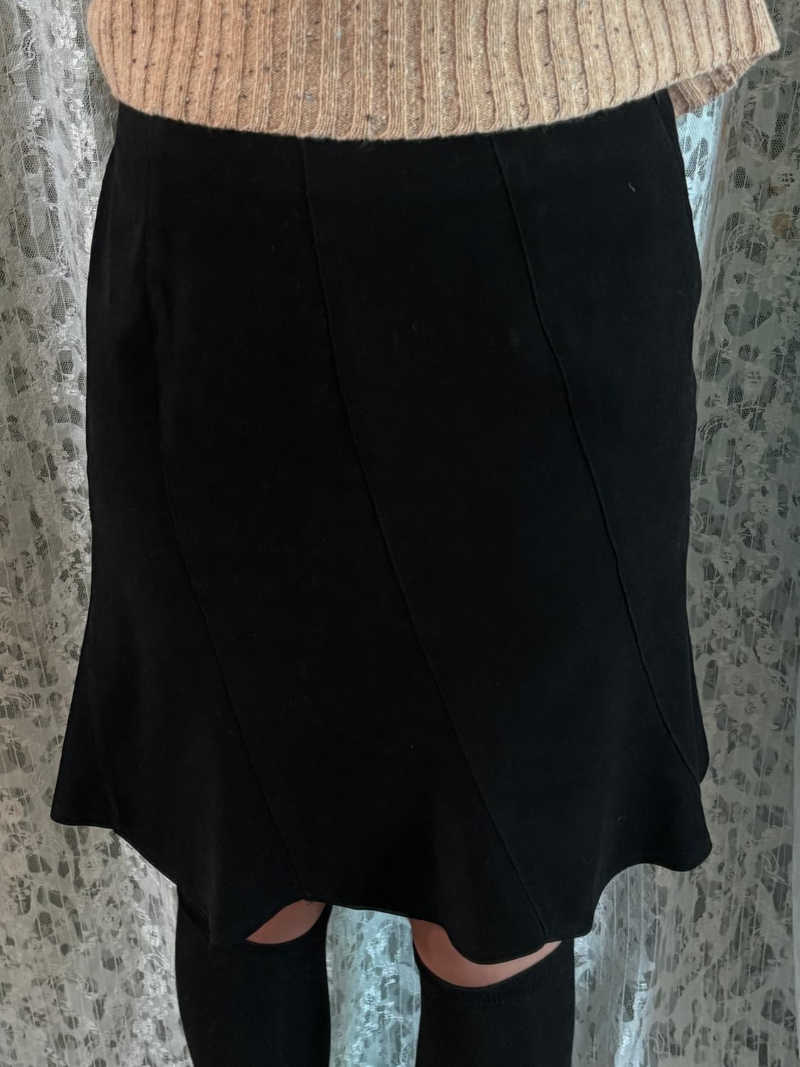 Black 스웨이드 스커트 상품이미지3