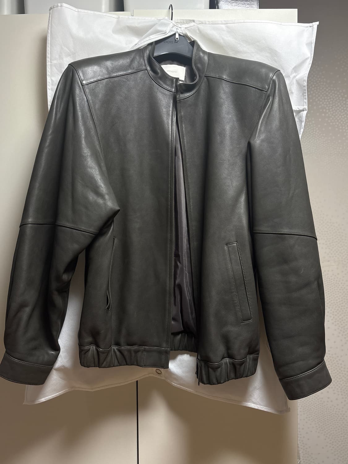 아모멘토 25FW 램스킨 레더 블루종 브라운 L 상품이미지7