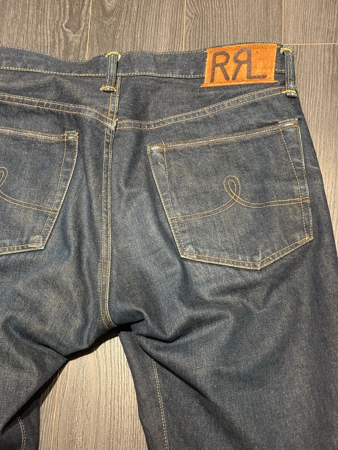 rrl 스트레이트핏 원스 워시 셀비지 진 33x32 (실사이즈32) 상품이미지4