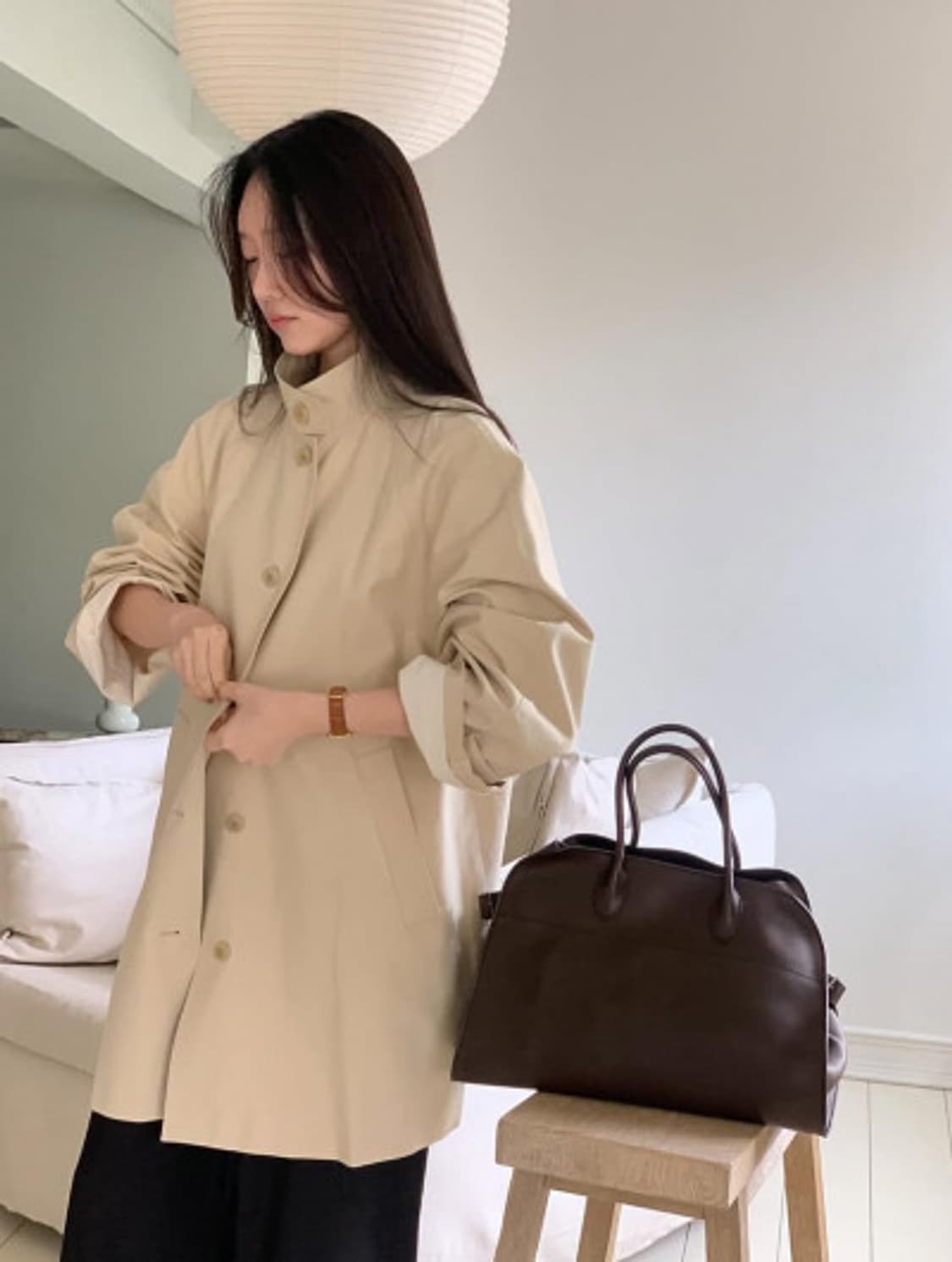 하이넥 트렌치(베이지) 상품이미지3