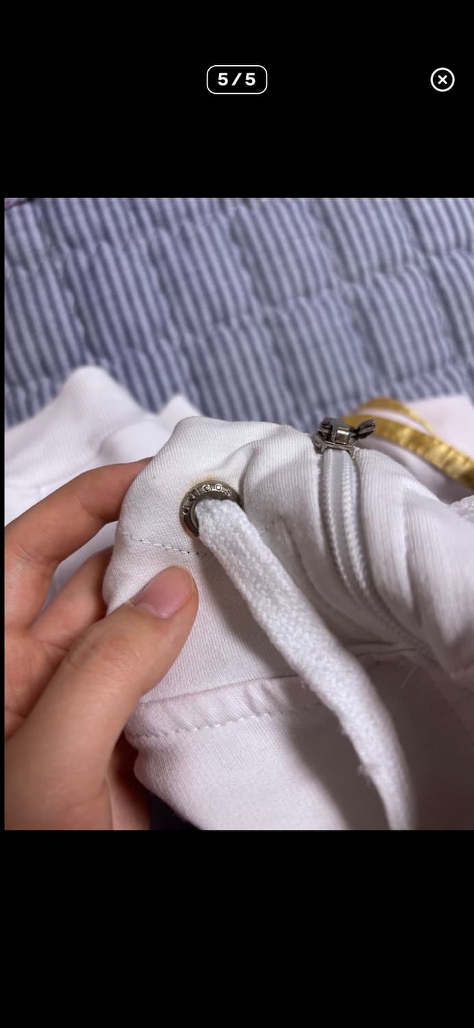 아디다스 빅로고 빈티지 화이트 골드 후드집업 져지 상품이미지5