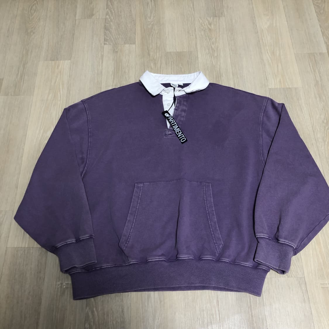 (L) 새상품 파르티멘토 2year 워시 럭비 스웨트 셔츠 퍼플 상품이미지1