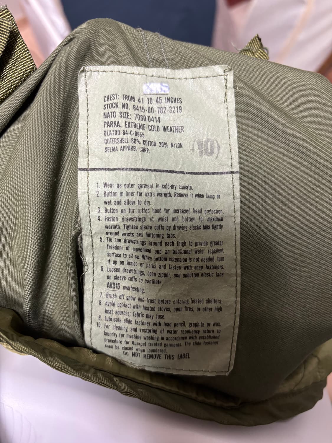 M-65 피쉬테일 개파카 오리지널 xs 민트급 상품이미지9