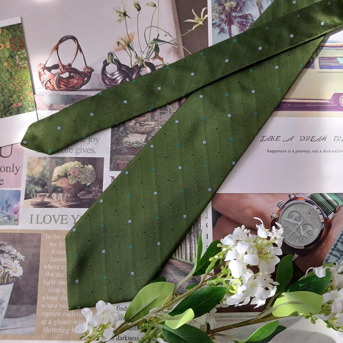 알테아 실크 그린 마이크로 패턴 넥타이 9.9cm A+등급 A19163
 상품이미지3