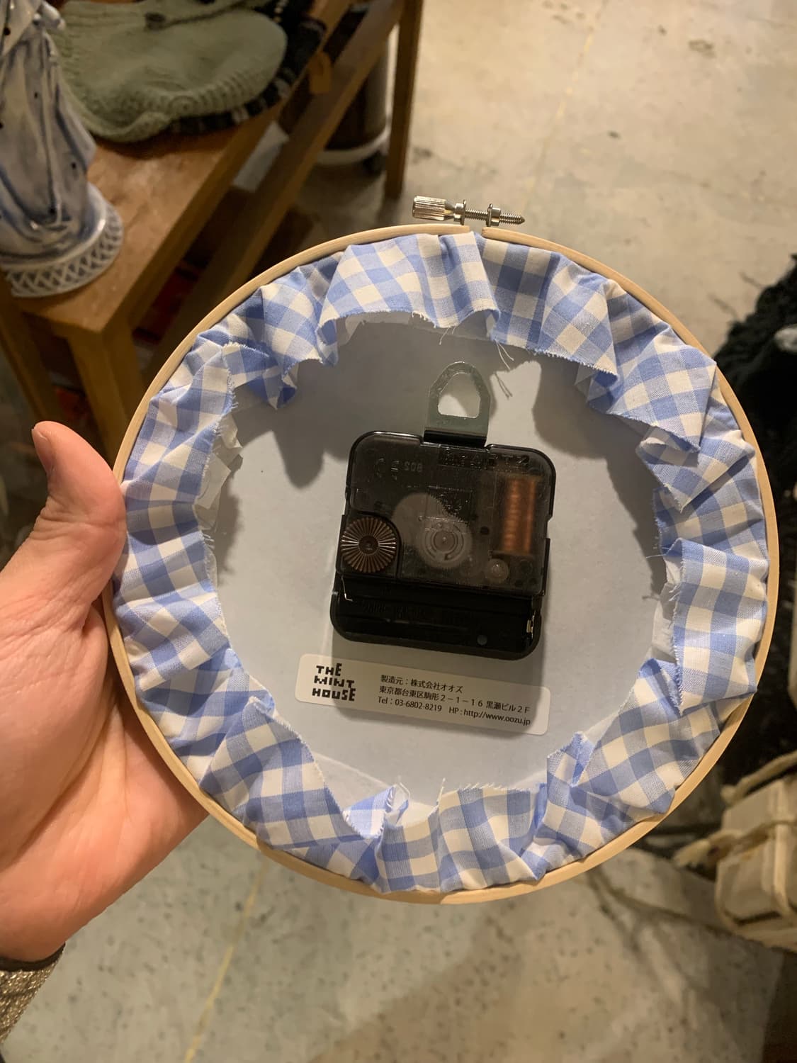 빔즈 서커스 체크 자수 벽걸이 시계 상품이미지3