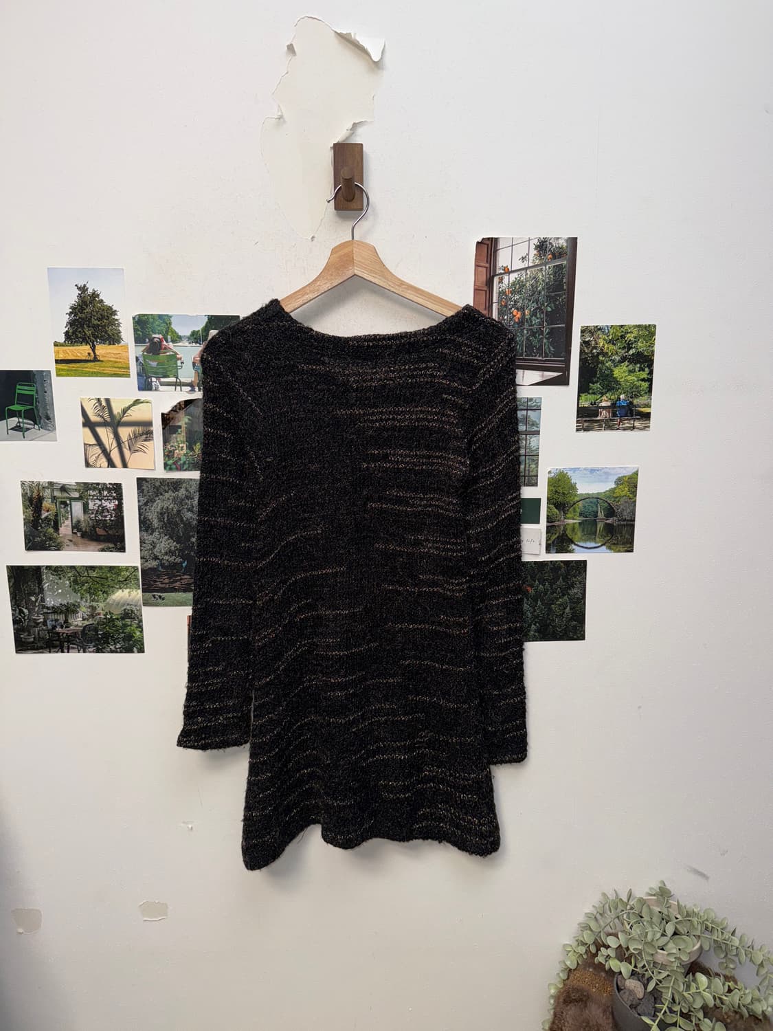 Deep purple gold bokashi knit ops 상품이미지5