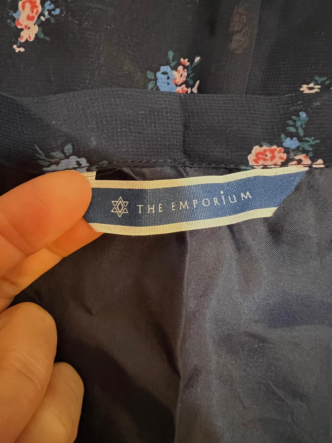 더엠포리움 일본수입 여성 네이비 플라워 쉬폰원피스 상품이미지5