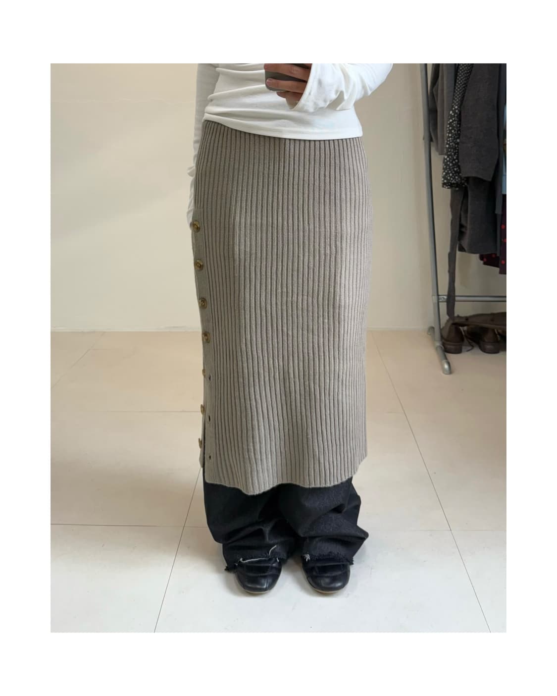 빈티지 버튼 스커트 상품이미지1