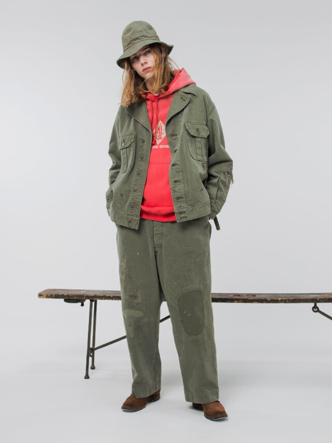 바우와우 24fw Bowwow M-41 HBT 보로 데님 자켓 M 상품이미지2