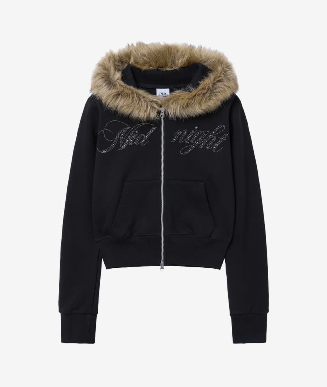 미드나잇무브 crop hair zip up (black) 상품이미지1