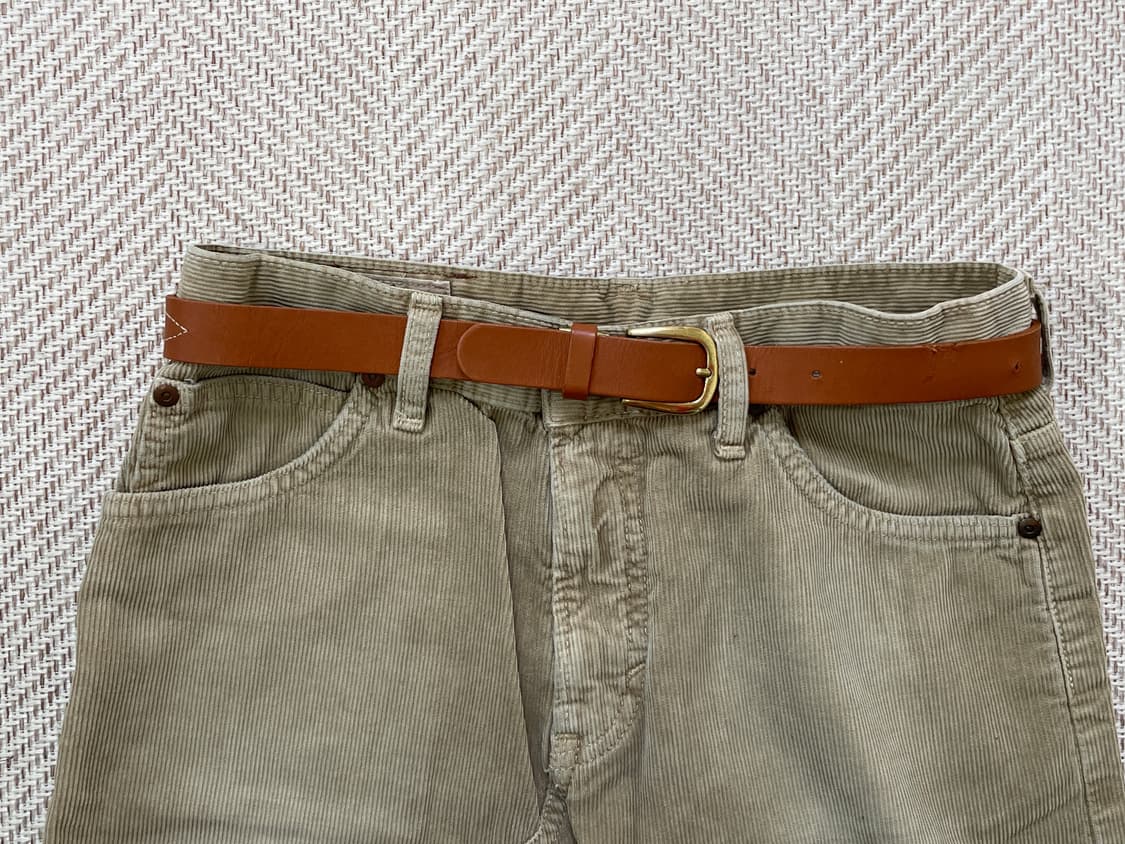 빈티지 웨스턴 자수 골드버클 브라운 벨트 상품이미지2