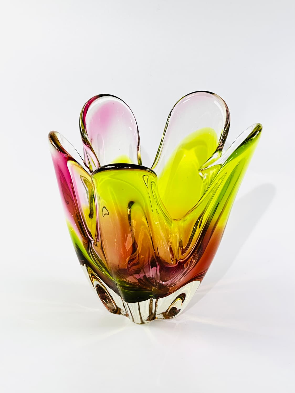 일본 빈티지 이와츠 아트글라스 멀티 컬러 화병 상품이미지5