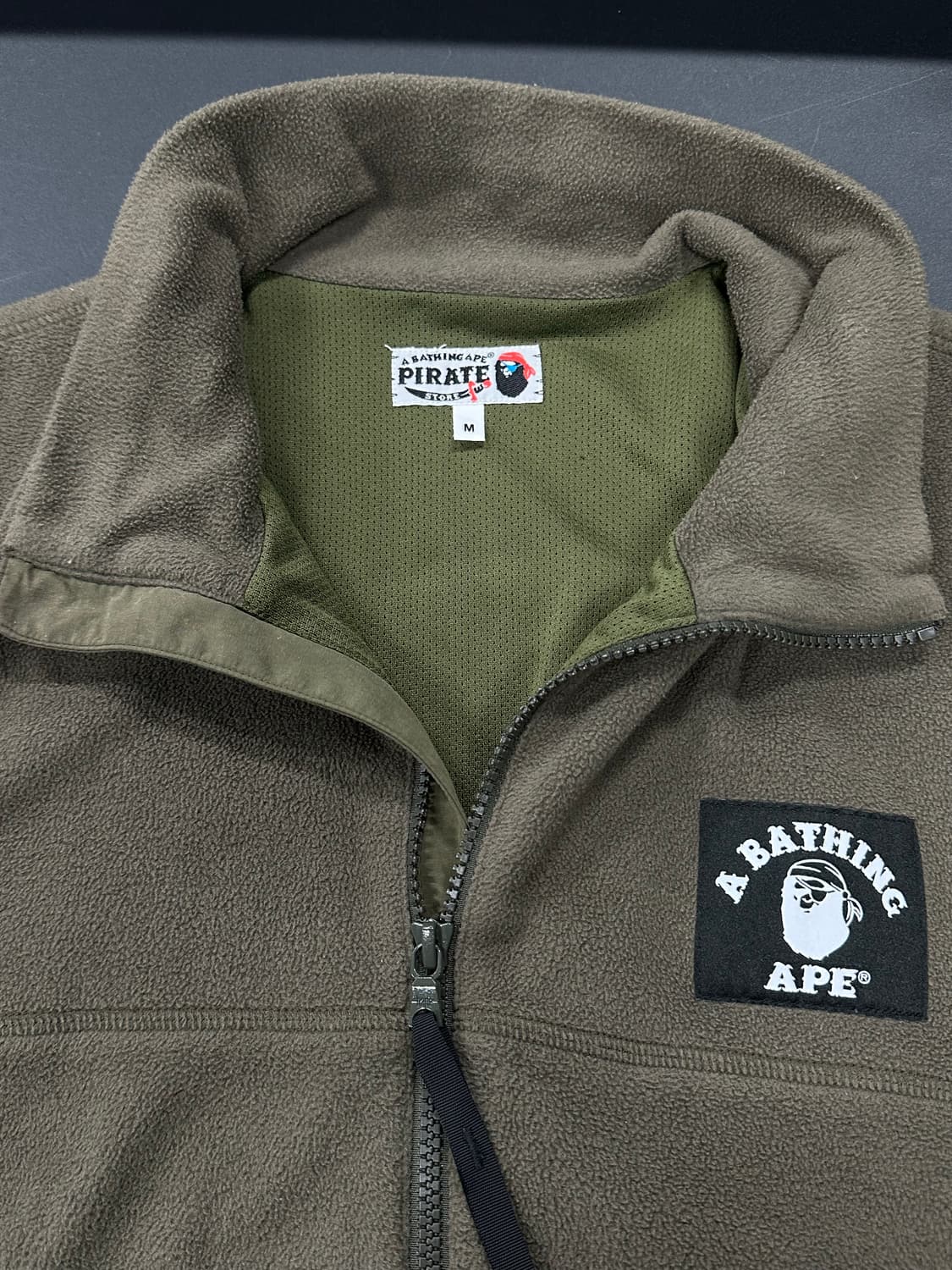 베이프 카키 플리스 집업 상품이미지4