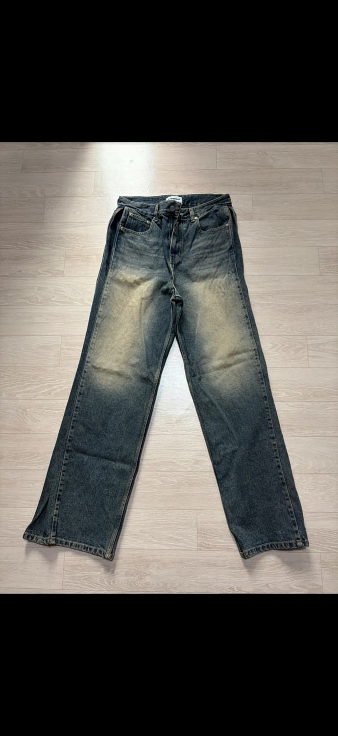 사이드 핀턱 데님 와이드 팬츠 청바지 상품이미지2