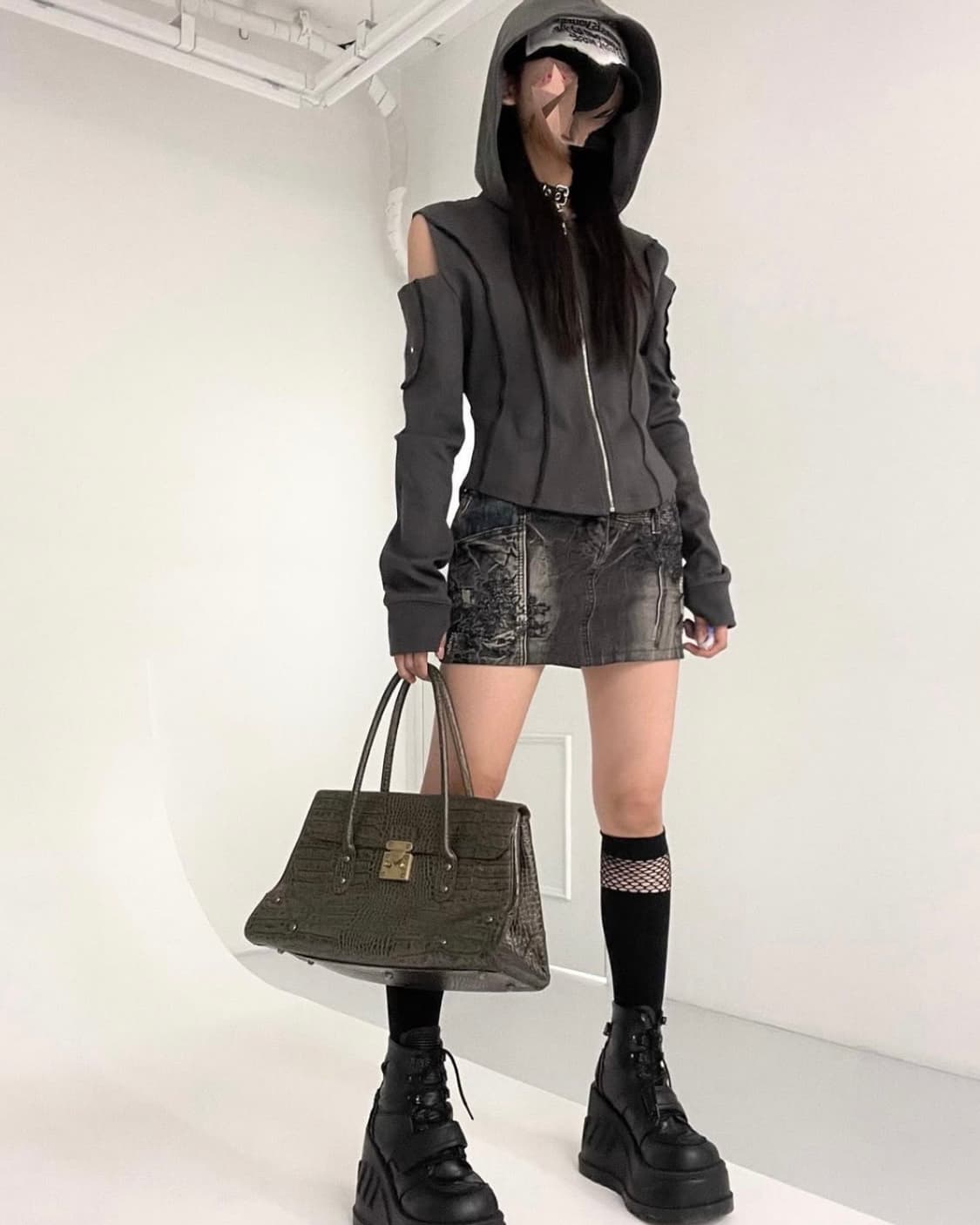 toyosat 도요샛 빈티지 패치워크 데님 스커트 상품이미지2