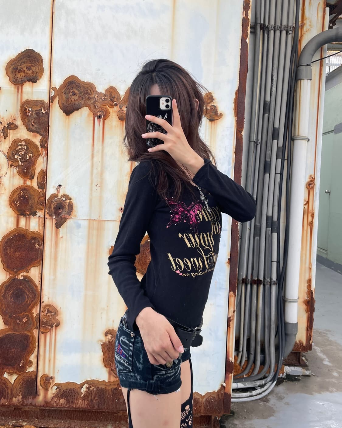 🎸블랙 프린팅 타이트 롱슬리브🎸 상품이미지3