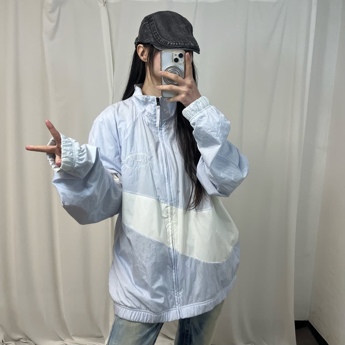 Nike NSW Big Swoosh Sky Blue Windbreaker 상품이미지2