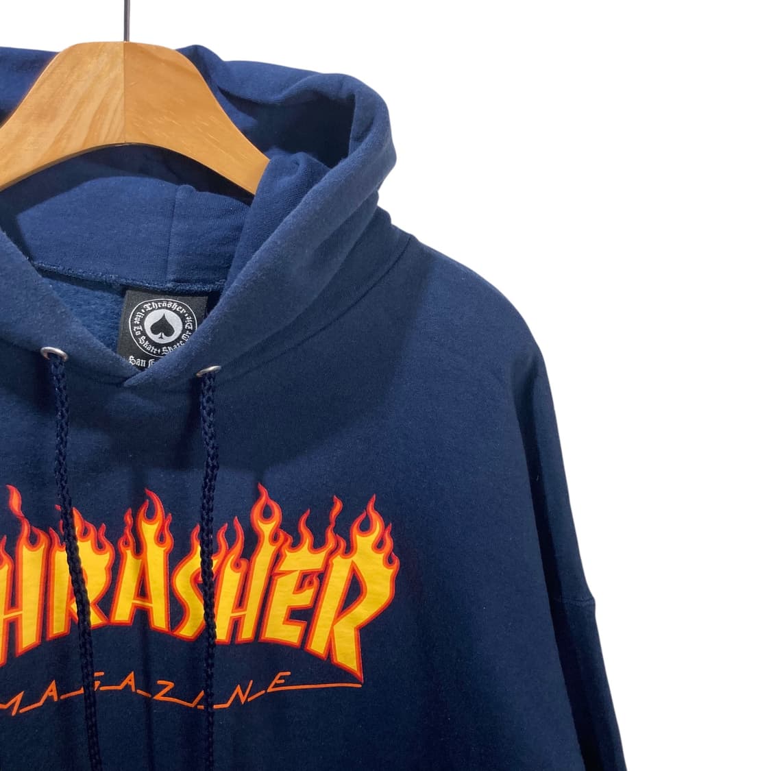 트레셔 불꽃로고 네이비 후드 상품이미지3