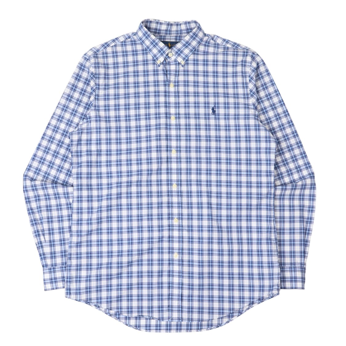 폴로 랄프로렌 QR 블루 체크 코튼 스트레치 셔츠 상품이미지1