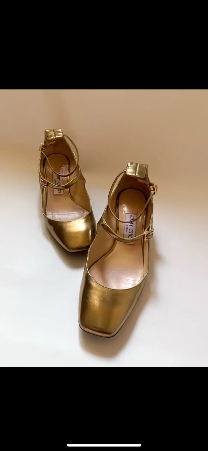 [EU37] 지미추 WILBUR 메탈릭 골드 메리제인 슈즈 상품이미지2