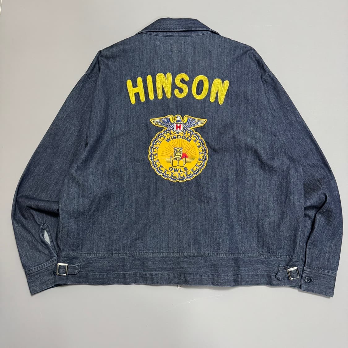 HINSON 인디고블루컬러 양면 자수로고 FFA 데님 자켓 상품이미지8
