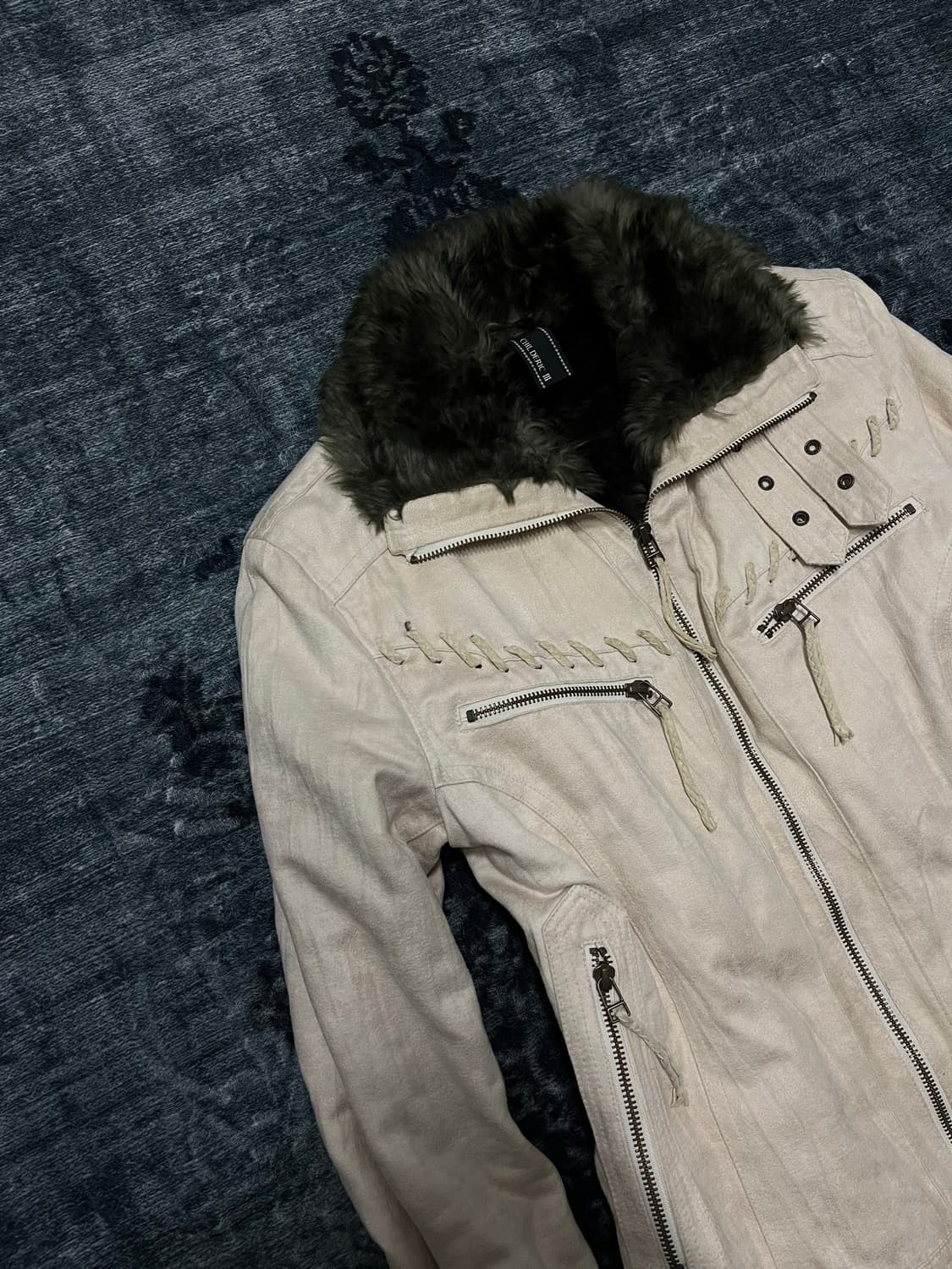 Chil deric fake suede lace up fur jacket 상품이미지2