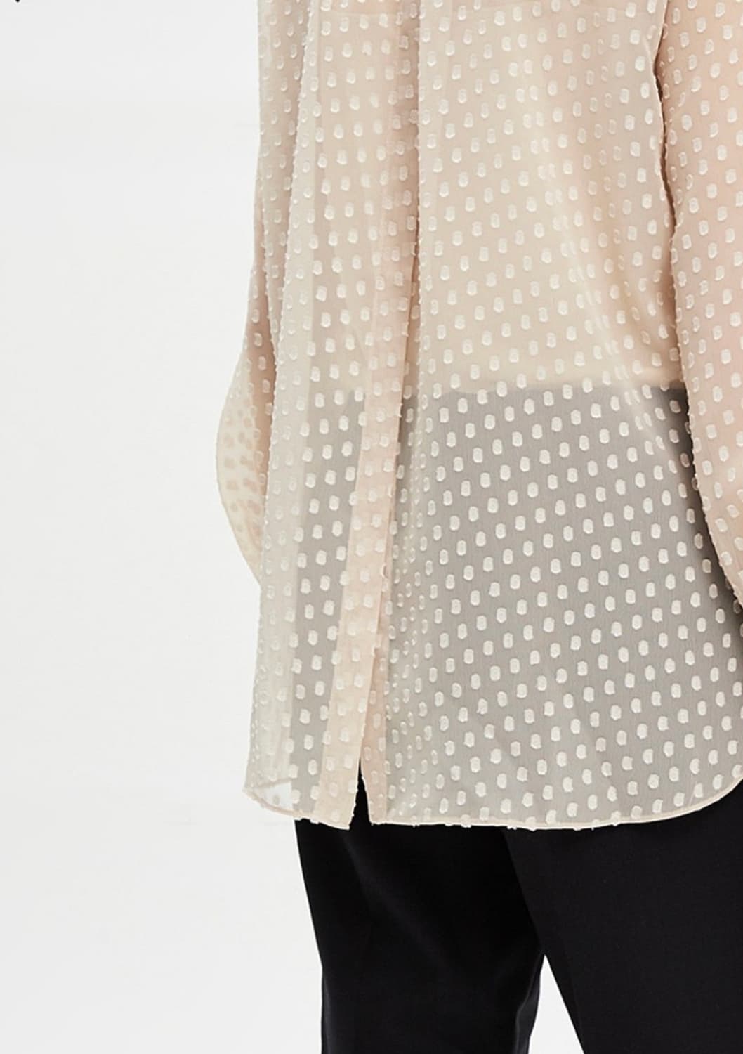 타임 번아웃 도트 시스루 블라우스 프리사이즈 상품이미지5