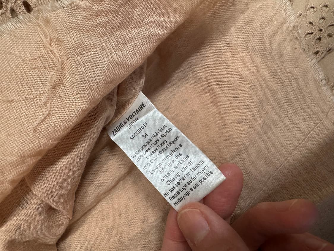 자딕앤볼테르 밴딩 펀칭 레이스 스커트 eu34 상품이미지5