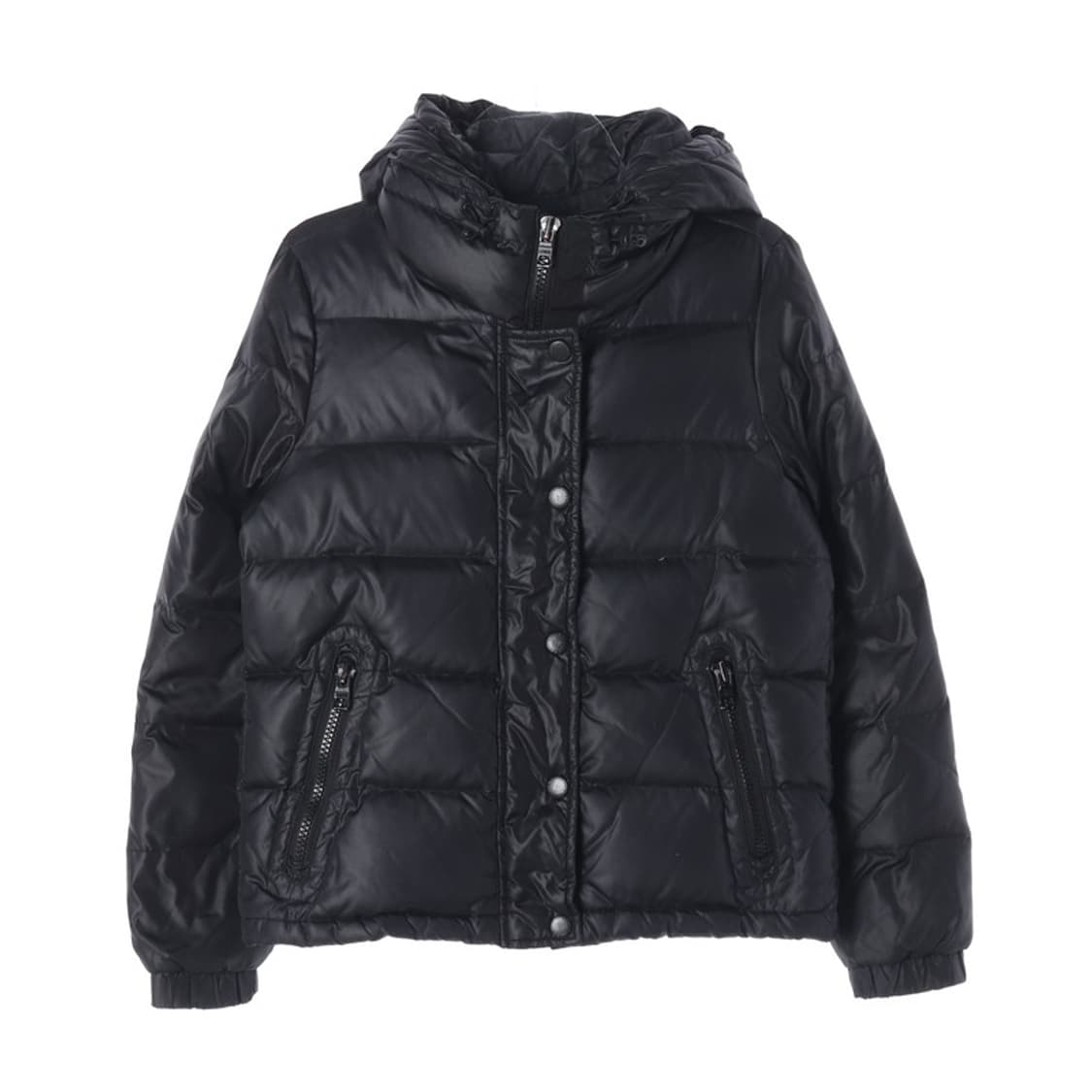 헤누스 에드윈 올블랙 유광 숏패딩 S 상품이미지1