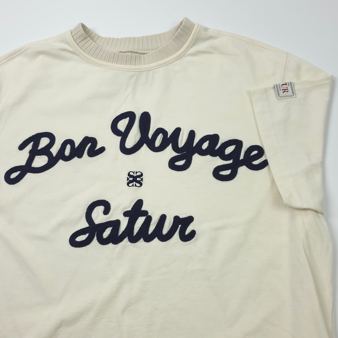 새터 자수로고 코튼 티셔츠 베이지 (M) 상품이미지3