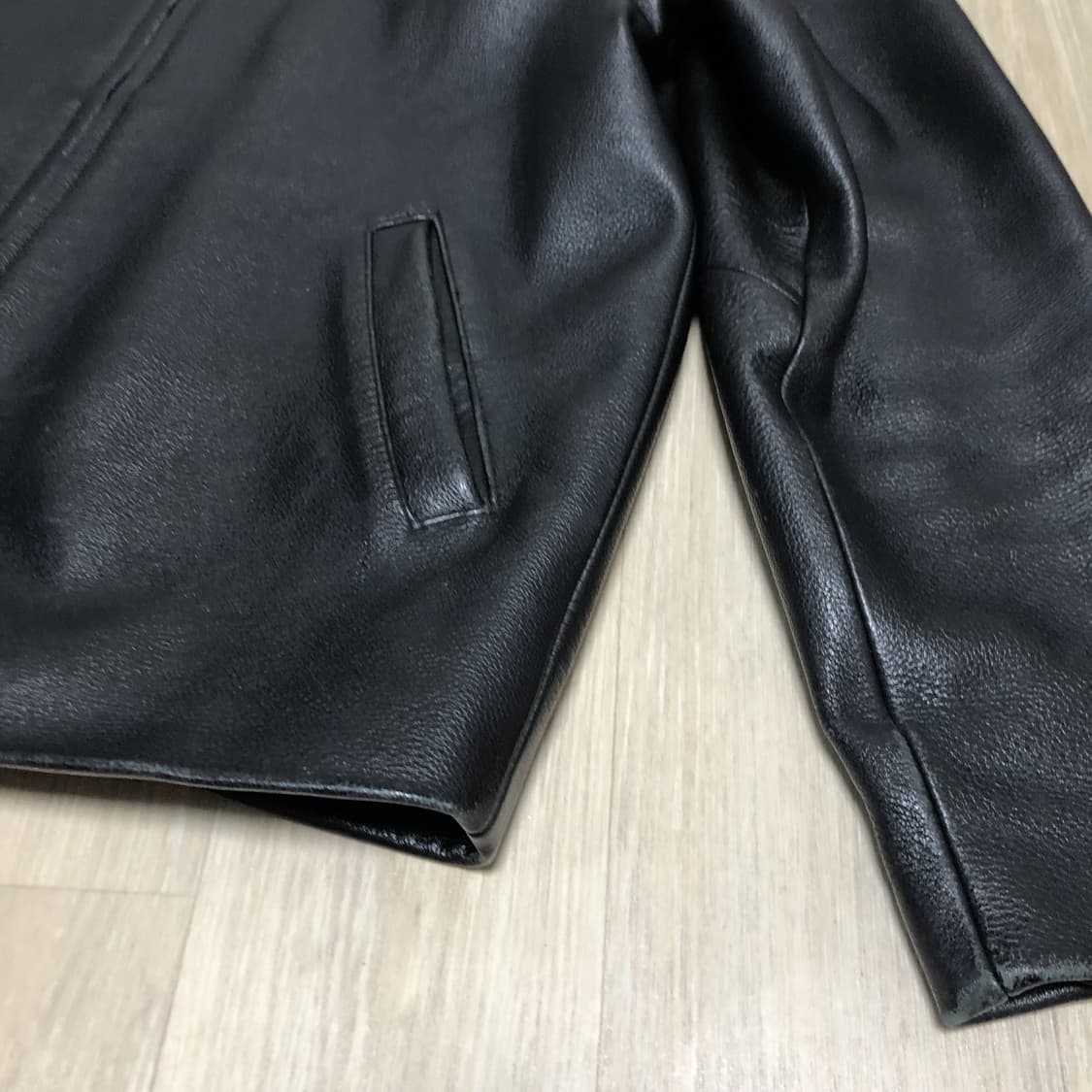 (M) 광희 가죽 시장 소가죽 카우 하이드 카라 집업 자켓 상품이미지6