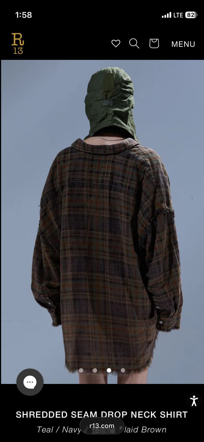 R13 슈레디드 심 셔츠 S 새상품 상품이미지4