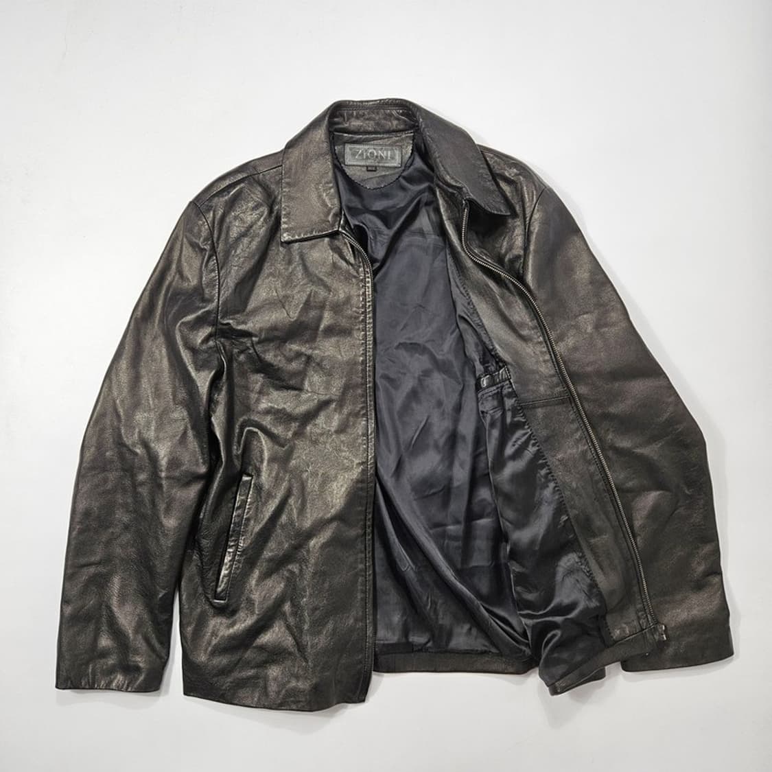 ZIONI 양가죽 집업 자켓 XL 상품이미지5