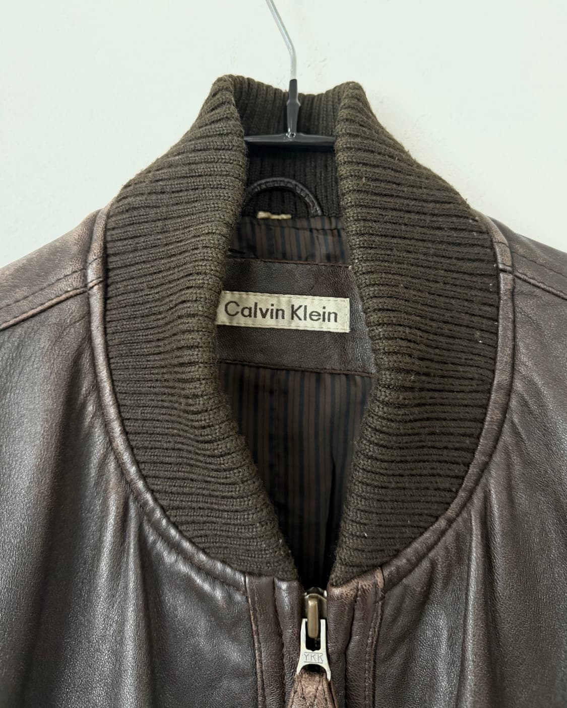 90s 캘빈 클라인 레더 플라이트 봄버 상품이미지9