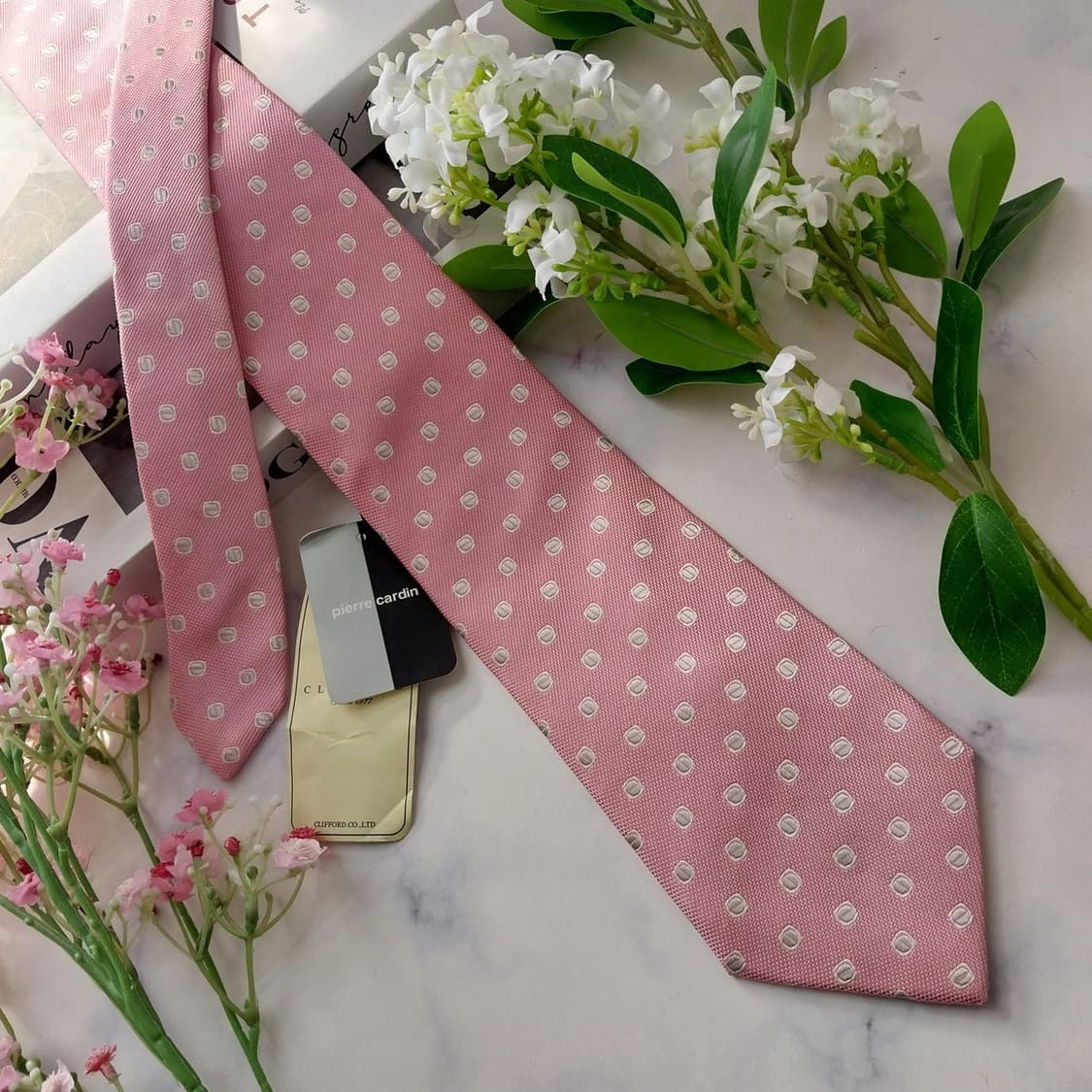 피에르가르뎅 넥타이 핑크 새제품 8.8cm S등급 K1988 상품이미지4