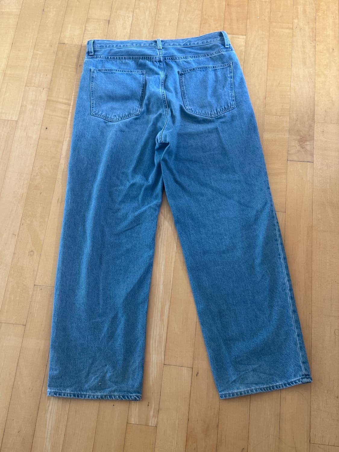 유니클로 파란색 와이드 데님팬츠  상품이미지2